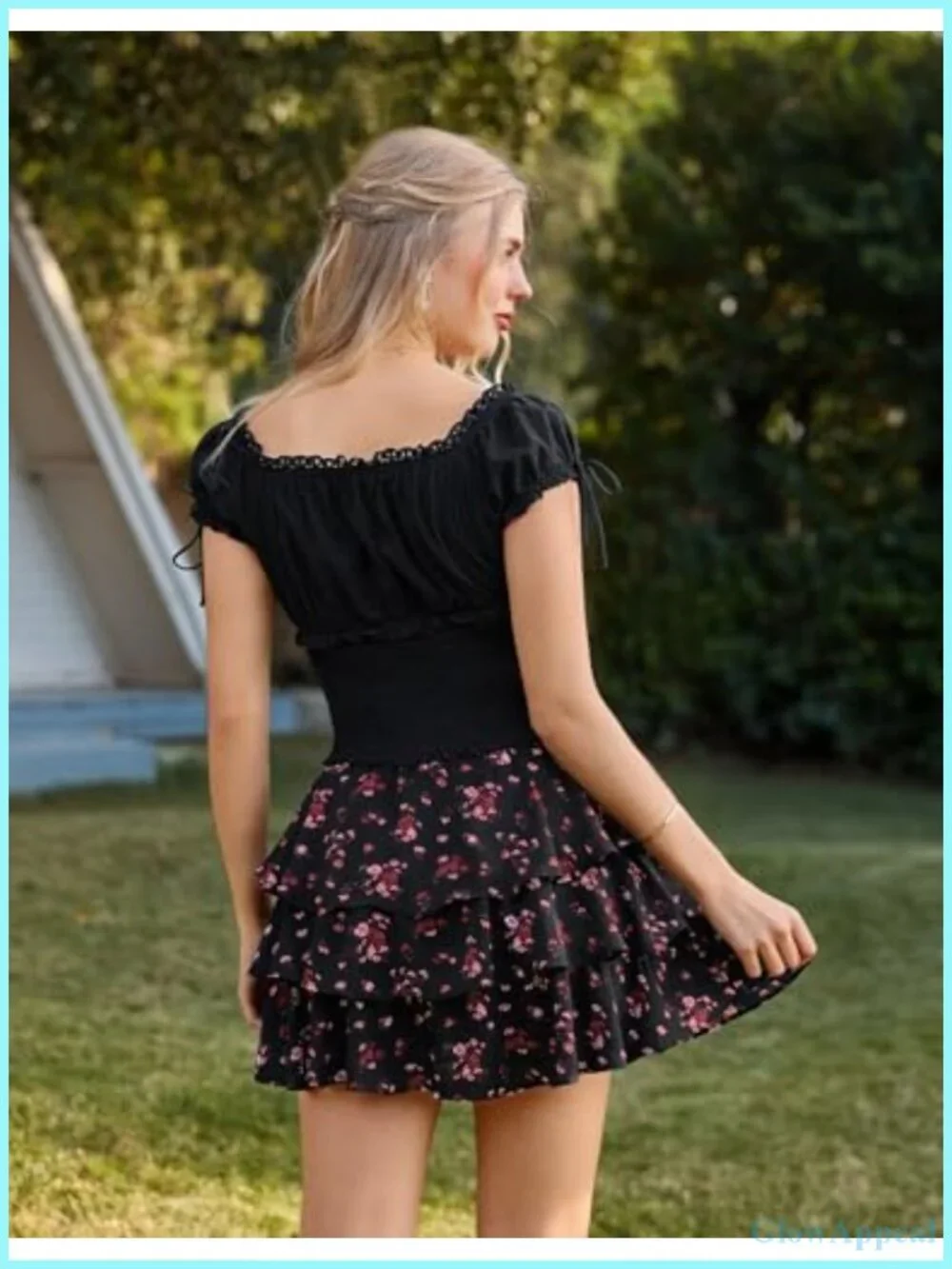 Floral Chiffon Skort with Built-in Shorts and Pockets